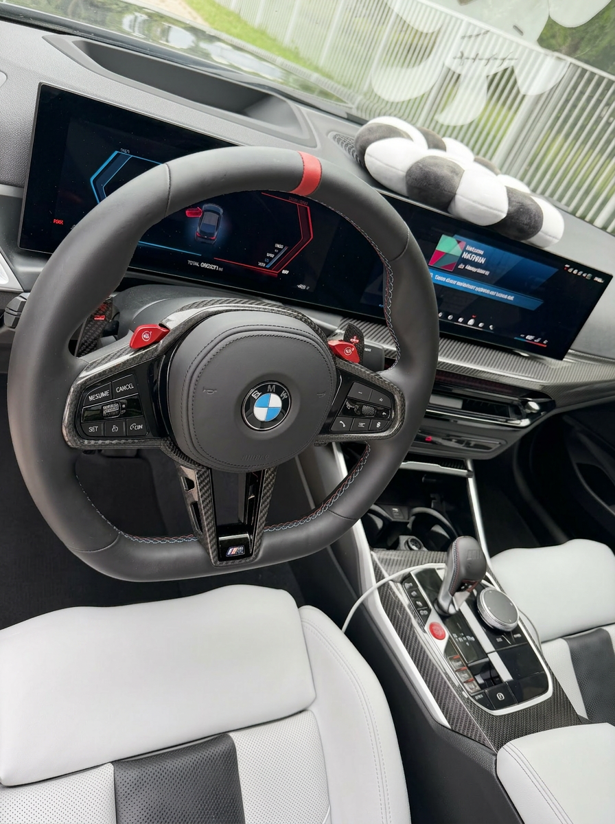 BMW M4 steering wheel and dash